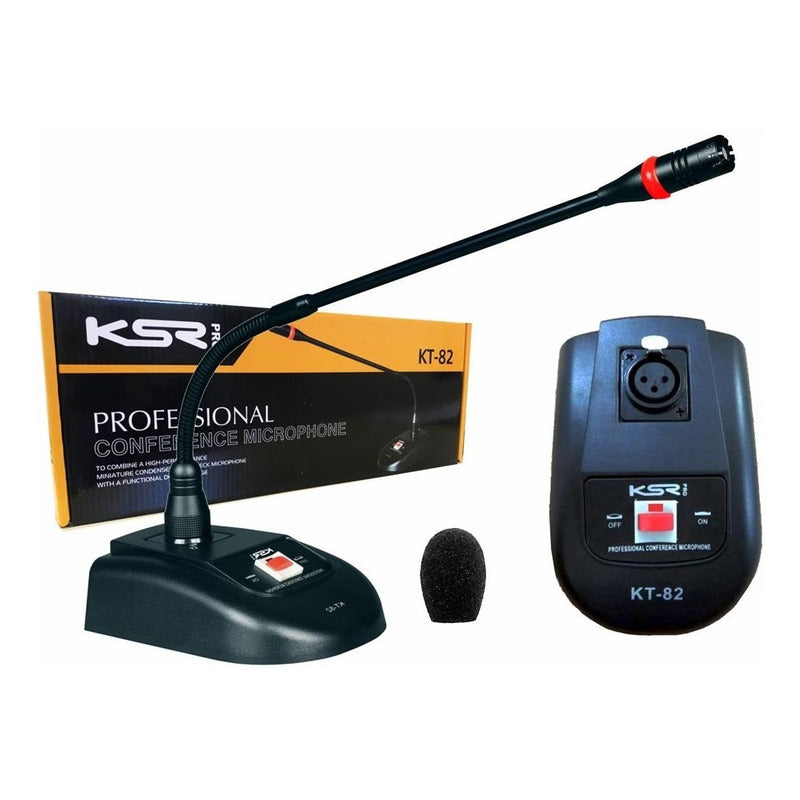 Microfone Profissional Ksr Kt82 Mesa Gooseneck 4m Áudio Claro Padrão