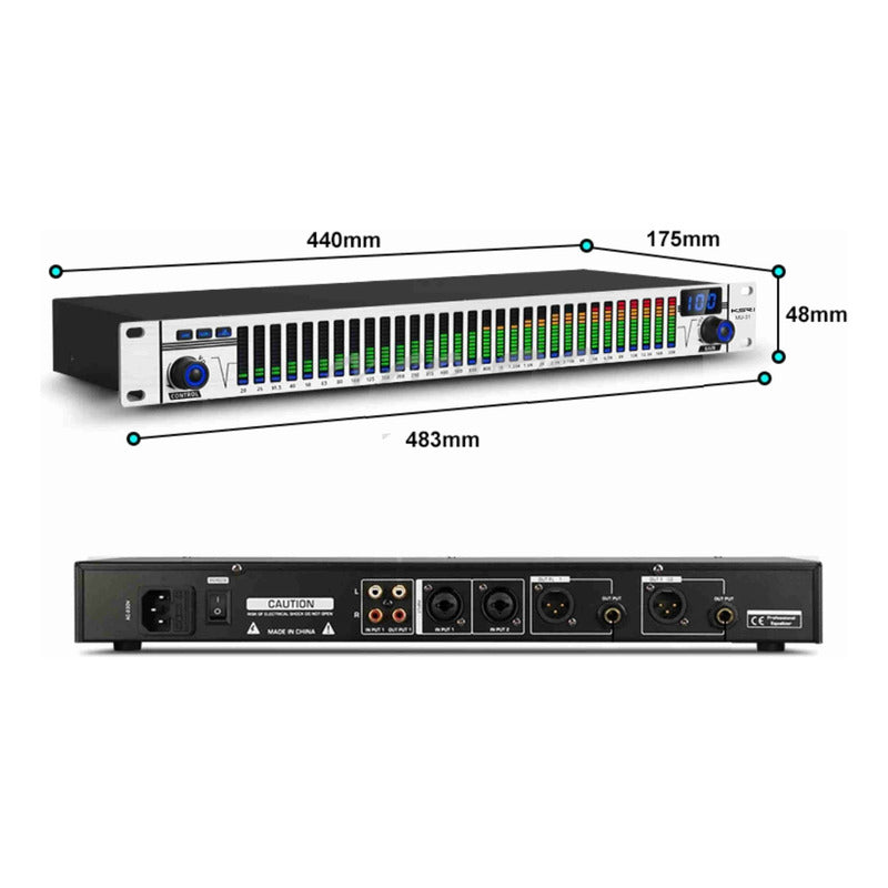 Equalizador Digital Analizador Espectro Ksr Mu31 Si Compact Prata - 110v