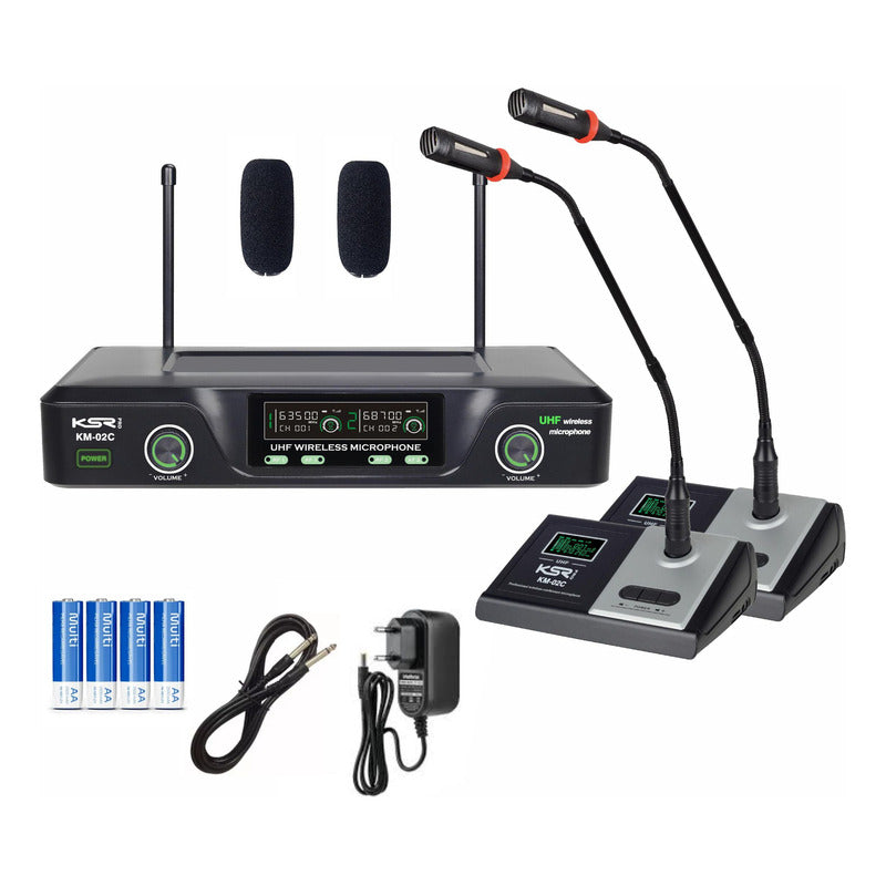 Microfone Gooseneck Sem Fio De Mesa Reunião Ksr Km2c 96 Cns Preto