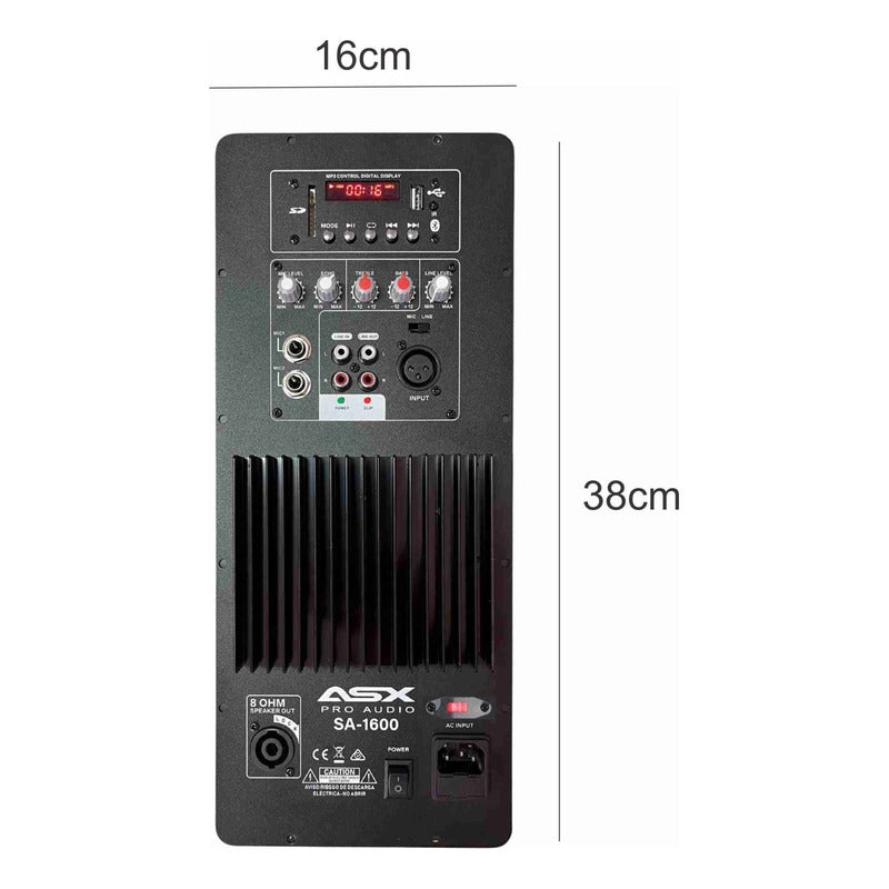 Ativador Caixa De Som Amplificador Full 900w Asx Sa1600 Preto 900 W 127/220v