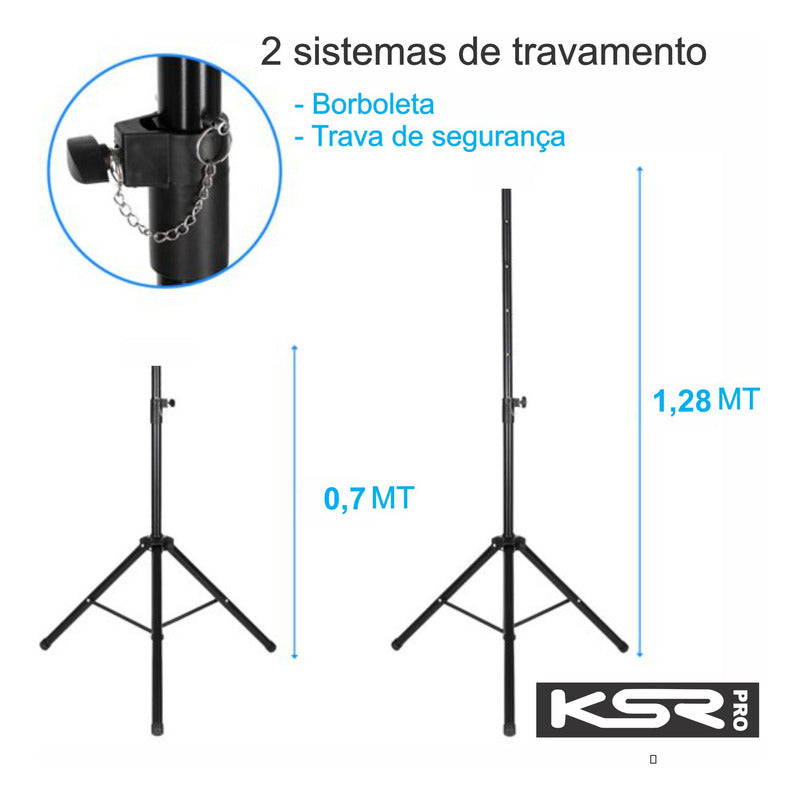 Caixa Som Passiva 15 Polegadas 750w Ksr Pro Kr1500p + Tripe Preto 127/220v
