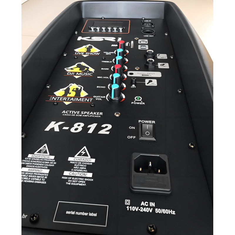 Alto-falante Ksr Pro K-812 Com Bluetooth, Rádio, Controle Remoto Preto 127/220v