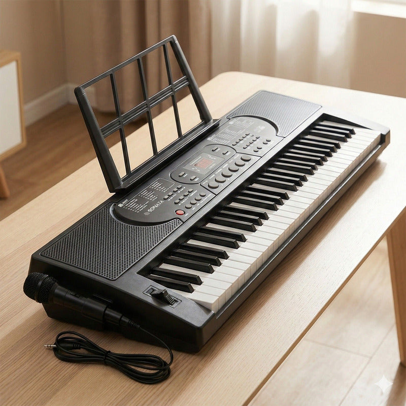 Teclado Musical Estudante Iniciante 61 Teclas Sonata Sk6000 127/220v Preto