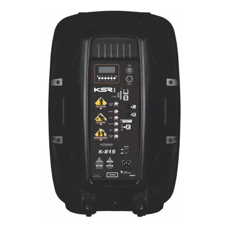 Caixa De Som Ativa Ksr Pro K-815 Bluetooth Woofer/tweeter 500w Preto 127/220v