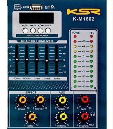 Mesa De Som 16 Canal Interface Ksr K16m Bluetooth Mp3 Phanto Bivolt