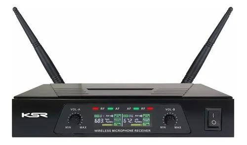 MICROFONE SEM FIO DUPLO KSR KT02-MH MÃO + HEAD