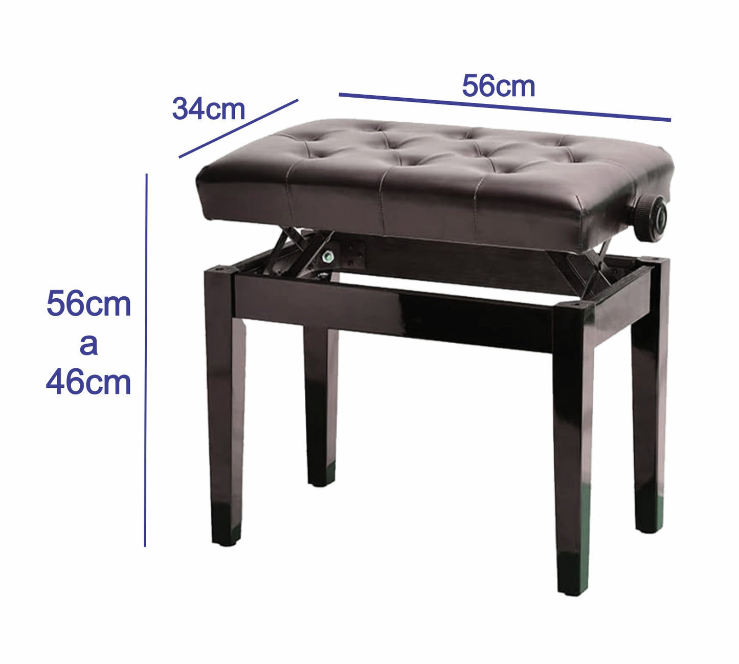 Banco Para Piano C/ Regulagem Banqueta luxo sonata 212 brown