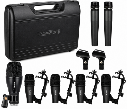 Kit de Microfones Para Bateria Percussão Bumbo KM7X KSR PRO
