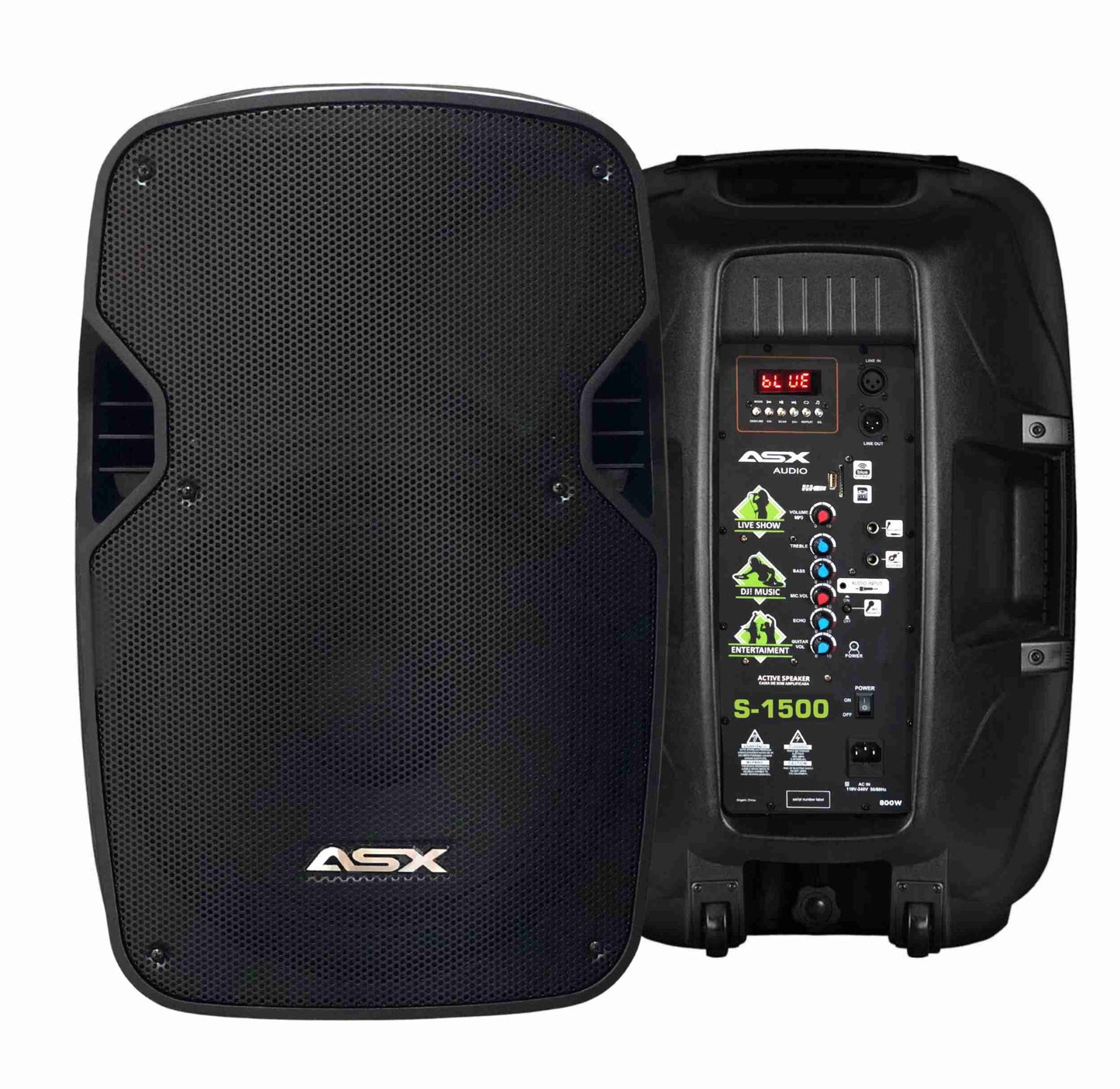 2 Caixa Ativa 15 Profissional 500w Asx S1500 + Tripe Preto 127/220v