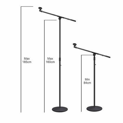 Pedestal Microfone Suporte Girafa Pé De Ferro Maciço Ksr Kp1 Cor Preto