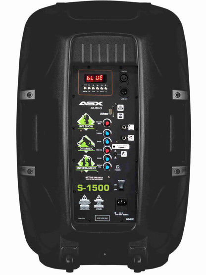 2 Caixa Ativa 15 Profissional 500w Asx S1500 + Tripe Preto 127/220v