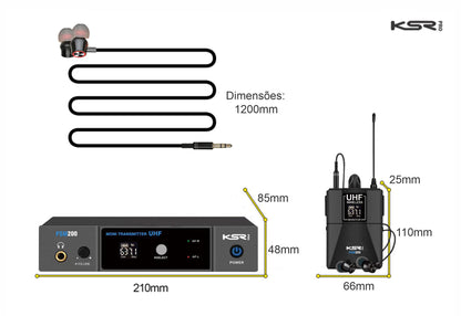 Monitor De Palco Sem Fio fone ponto retorno ksr pro psm200