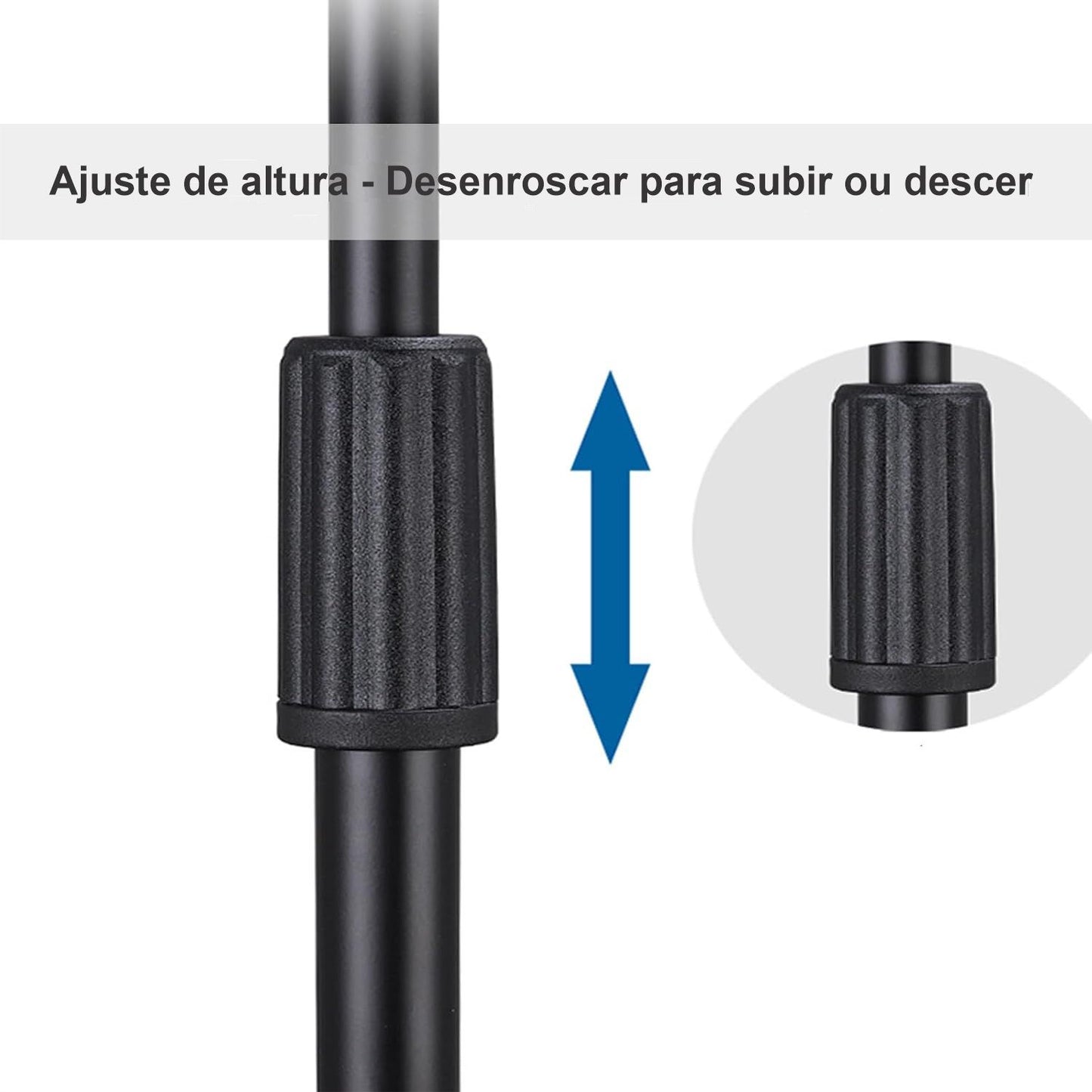 Pedestal Microfone Suporte Girafa Pé De Ferro Maciço Ksr Kp1 Cor Preto