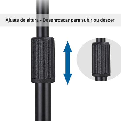 Pedestal Microfone Suporte Girafa Pé De Ferro Maciço Ksr Kp1 Cor Preto