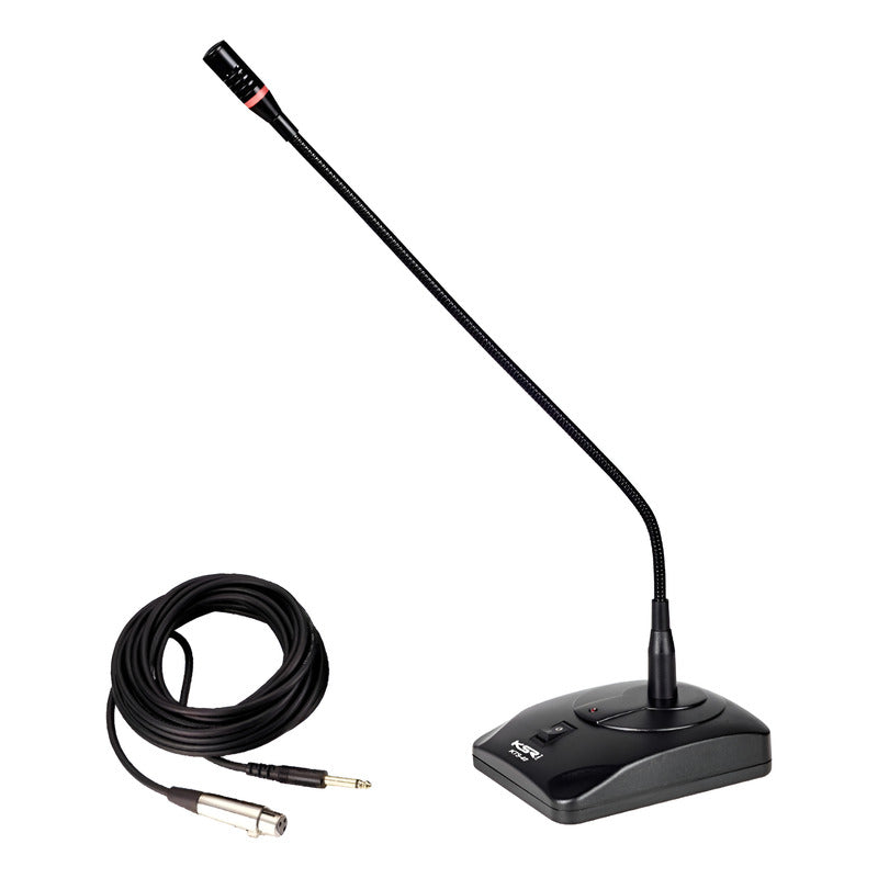 Microfone Gooseneck Condensador Mesa Reunião Ksr Pro Kts40 Preto