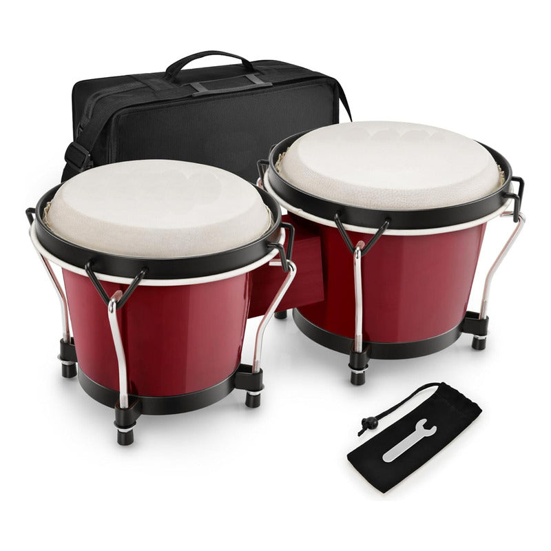 Bongo Percussão Profissional 6 E 7 Pele Animal E Bag Sonata