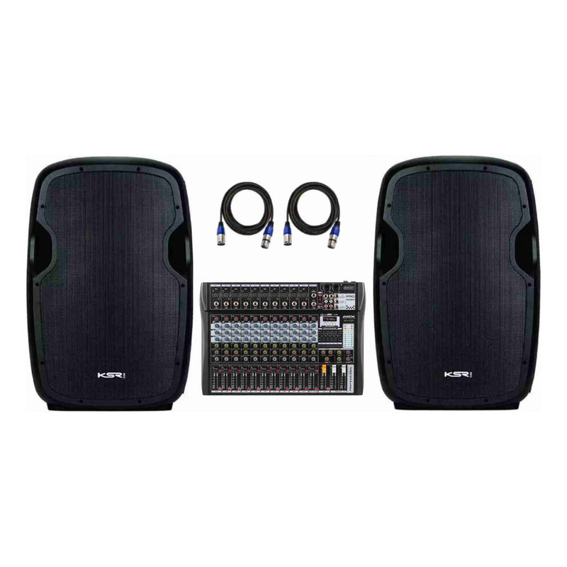 Kit Som Igreja Bar Caixa Ativa 12 Ksr K812 + Mesa 8 + Cabo Preto