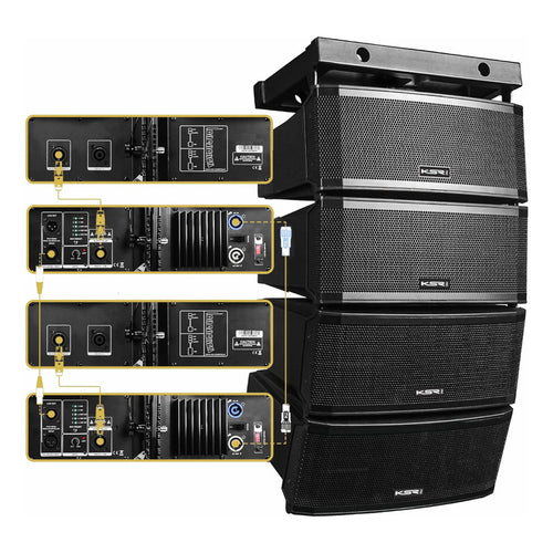 Caixa De Som Line Array Ativo Ksr Pro 1920w Rms 4 Celulas V6 Preto 127/220v