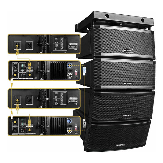 Caixa De Som Line Array Ativo Ksr Pro 1920w Rms 4 Celulas V6 Preto 127/220v