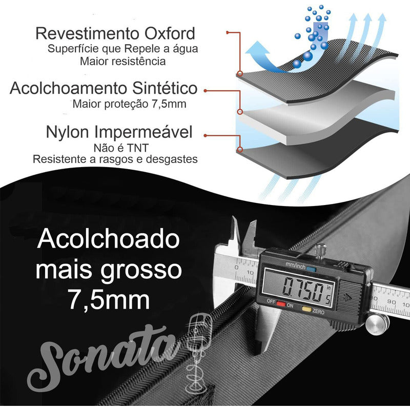 Capa Violao Sonata Bag Acolchoado Impermeavel Ka6 + Preto