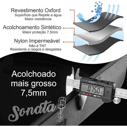 Capa Violao Sonata Bag Acolchoado Impermeavel Ka6 + Preto