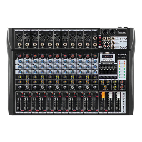 Mesa De Som 12 Canais Asx Com Equalizador Efeito Interface