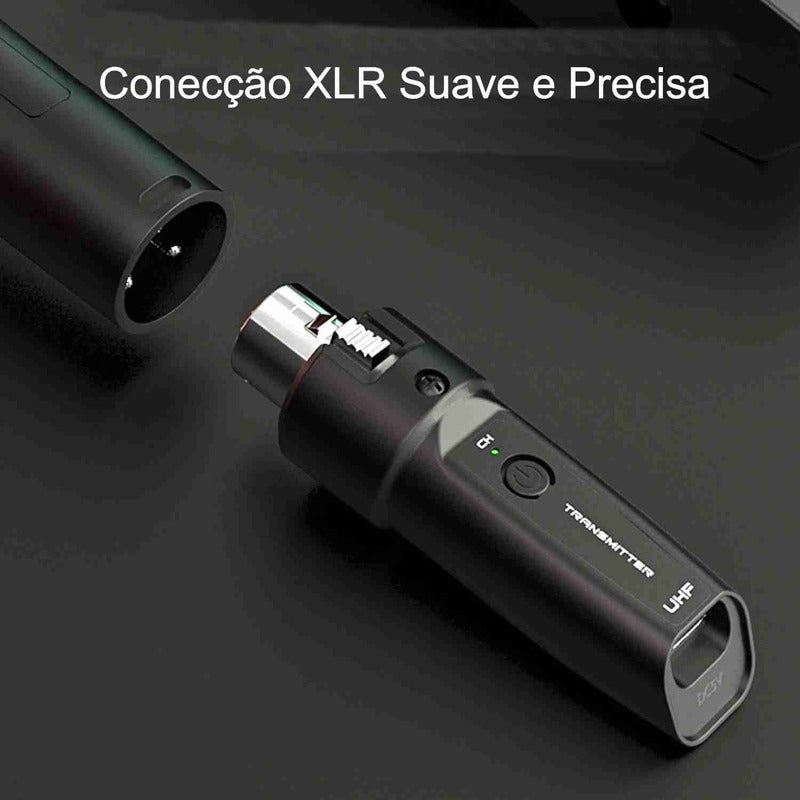 Transmissor Conversor Microfone Sem Fio Audio Mesa Ksr T8a Preto
