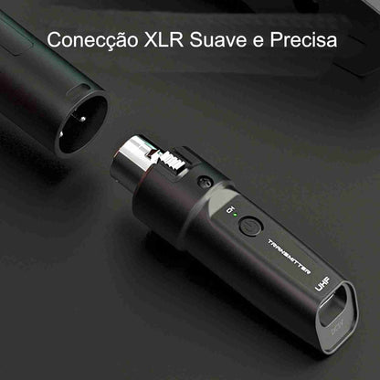 Transmissor Conversor Microfone Sem Fio Audio Mesa Ksr T8a Preto