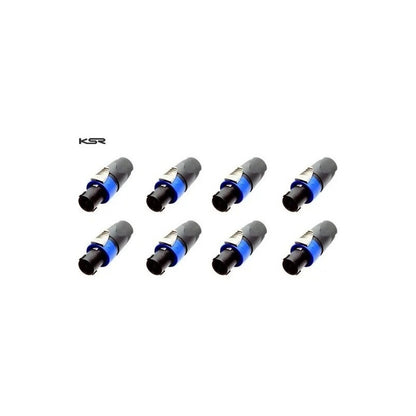 8 Plug Speakon Macho Ksr Pro 4 Polos Tipo Neutrik Sto Angelo Preto Com Azul Preto Com Azul