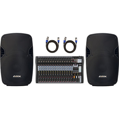 Kit Som Igreja Bar Caixa Ativa 12 Asx S1200 + Mesa 16 + Cabo Preto