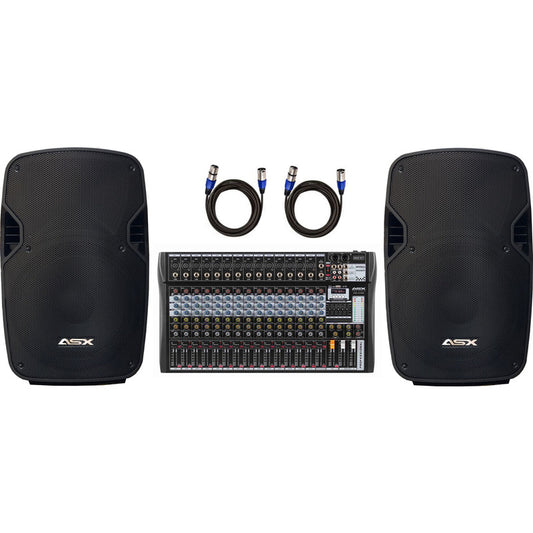 Kit Som Igreja Bar Caixa Ativa 12 Asx S1200 + Mesa 16 + Cabo Preto