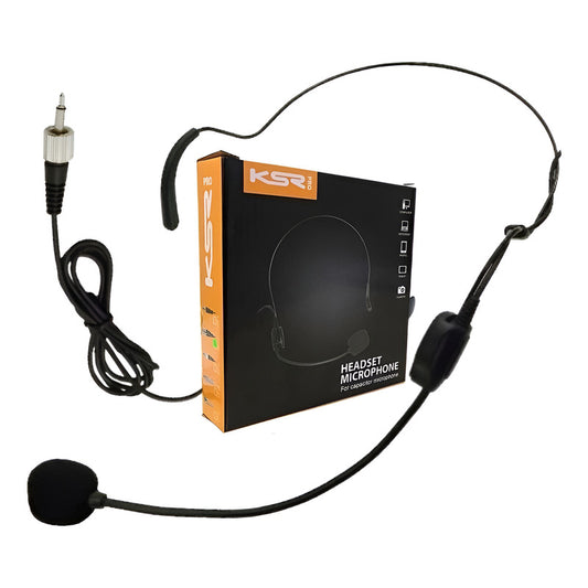 Microfone Cabeça Headset Ksr Rosca Interna P2 Tipo Lyco Ht9 Cor Preto
