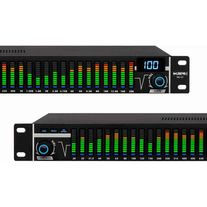 Equalizador Digital Dsp Analizador Espectro Ksr Mu31 Compact Preto - 110v