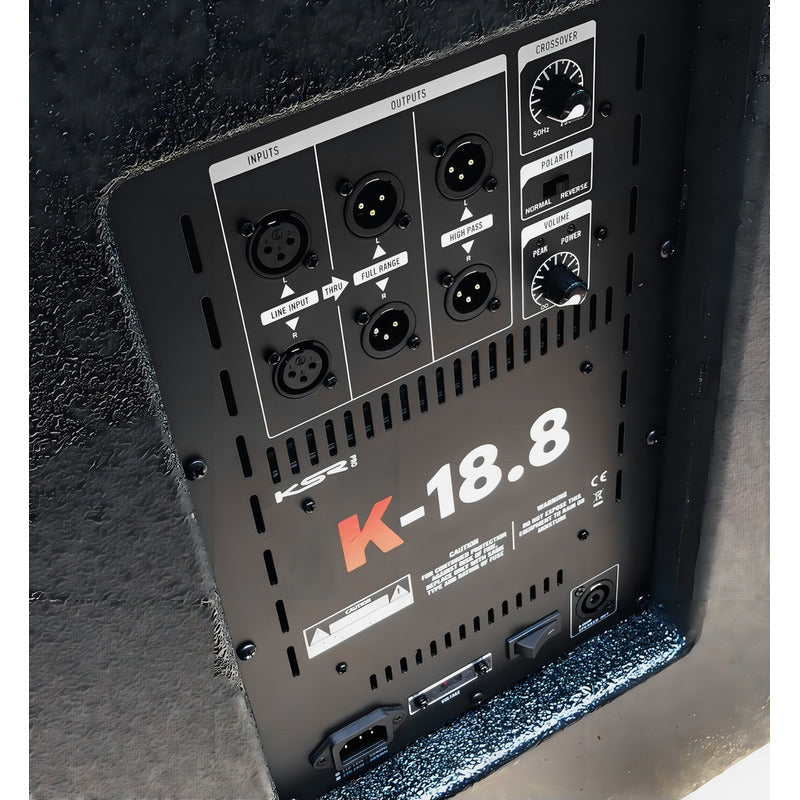 Sub Ativo 18 Ksr Pro 800w Rms K-18.8a Woofer Jbl Limiter + Cor Preto
