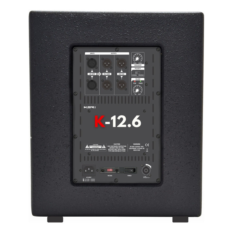 Sub Ativo 12  Ksr Pro 600w Rms K-12.6a Woofer Jbl Limiter + Preto Bivolt