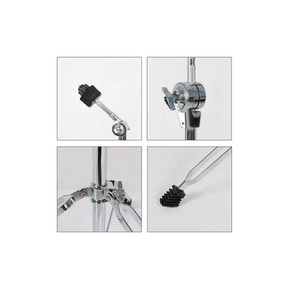 Kit 4 Estante De Prato Girafa Reta Caixa Maquina De Chimbal Prateado