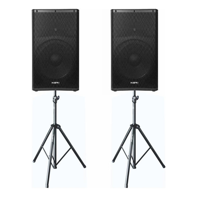 Caixa Som 15 Ativa + Passiva 1500w Ksr Pro Kr1500 Par Tripe Preto 127/220v