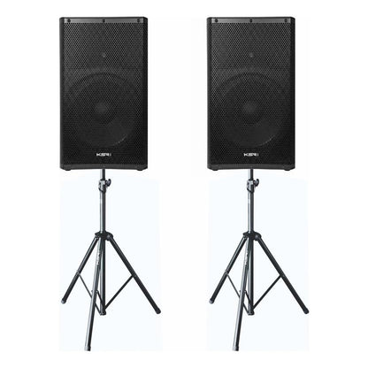 Caixa Som 15 Ativa + Passiva 1500w Ksr Pro Kr1500 Par Tripe Preto 127/220v