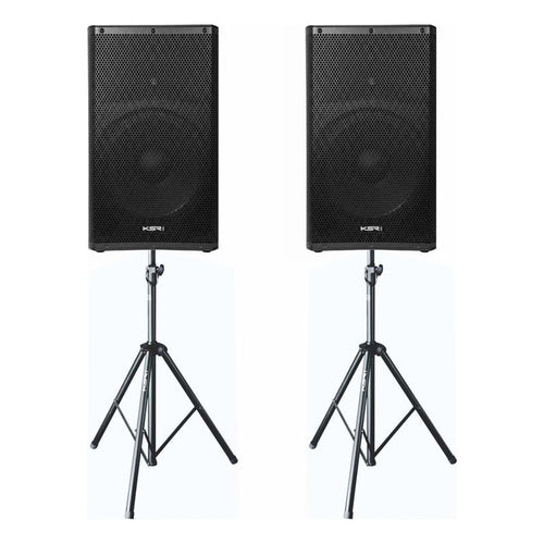Caixa Som 15 Ativa + Passiva 1500w Ksr Pro Kr1500 Par Tripe Preto 127/220v