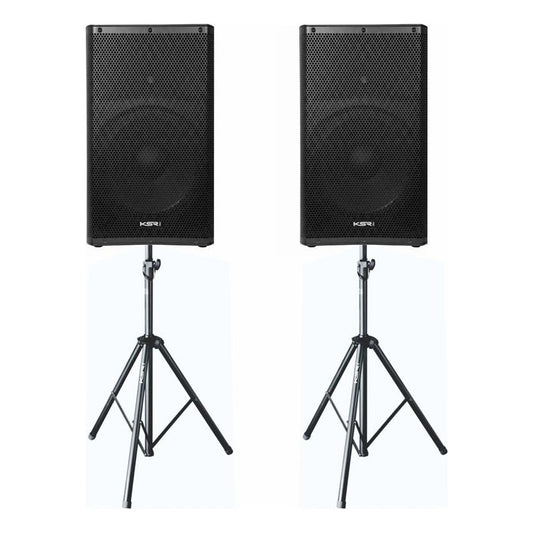 Caixa Som 15 Ativa + Passiva 1500w Ksr Pro Kr1500 Par Tripe Preto 127/220v