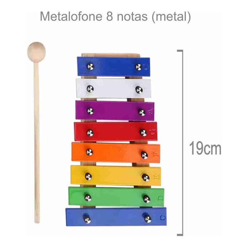 Bandinha Rítmica Musicalização Infantil 6 Pçs Com Metalofone