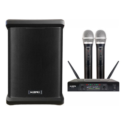Caixa Ativa K1 Compact Portatil Ksr 250w + Microfone S/fio Preto 127/220v