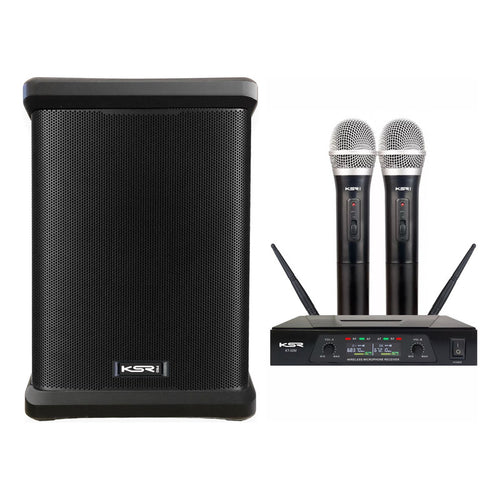 Caixa Ativa K1 Compact Portatil Ksr 250w + Microfone S/fio Preto 127/220v