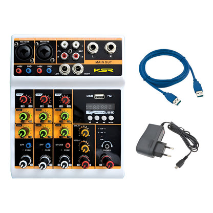 Mesa De Som 4 Canal Interface Usb Bluetooth Phantom Ksr Ktl4 127/220v