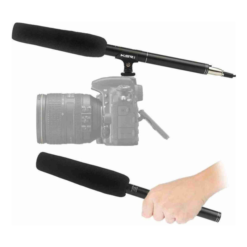 Microfone Shotgun Camera Ksr Kt81 Condensador Boom