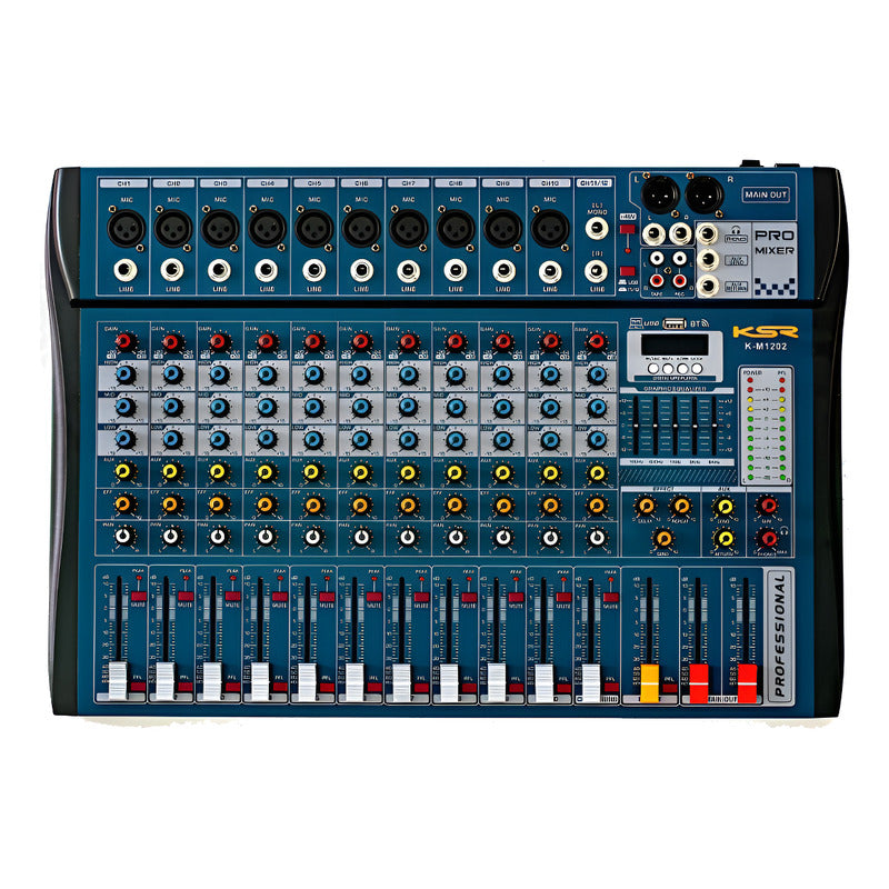 Mesa De Som 12 Canal Interface Ksr K12m Bluetooth Mp3 Phanto Bivolt