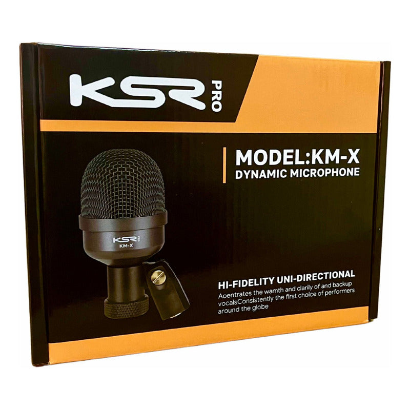 Microfone Para Bumbo Surdo Percussão Tambores Ksr Pro Kmx Preto