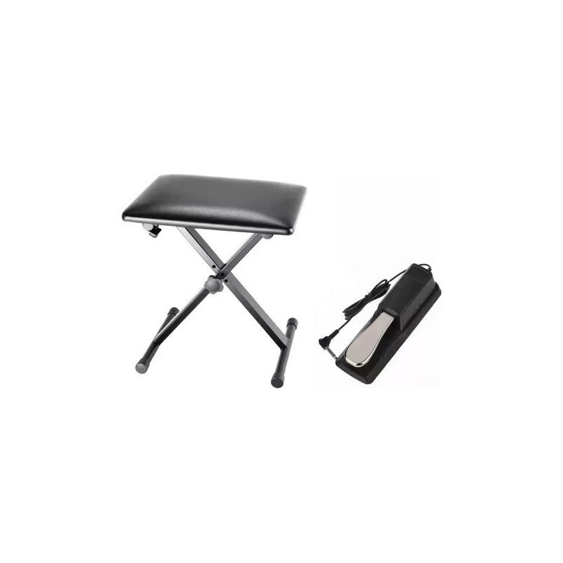 Banco P/ Teclado Piano Q90 + Pedal Sustain Sonata Tb100