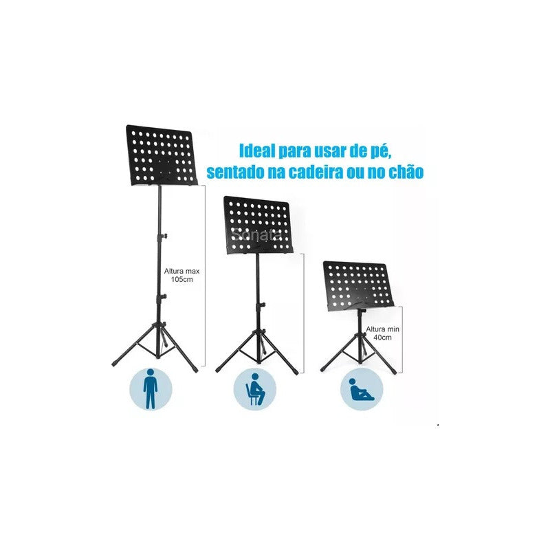 4 Estante Partitura Sonata Sm009 Suporte Maestro - P06 Preto