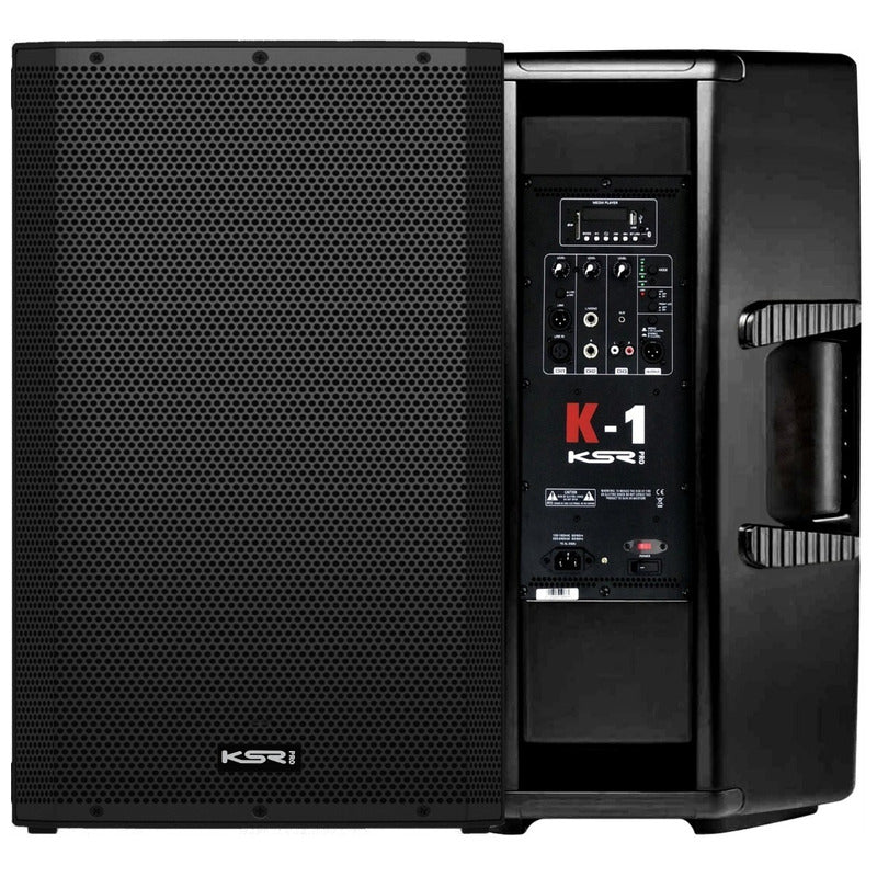 Kit Som Caixa Ativa 15 Ksr K1 + Mesa 06 + Tripe + Cabo 5m Preto 127/220v